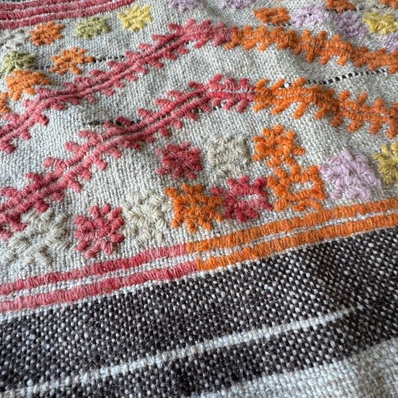 Green Row Blake Wool Cotton Pillow Cover Lilac Orange Red Textural New Open Box - Picture 3 of 7